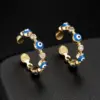 Wholesale Unisex Eye Pattern Enamel Ring In Copper With Zircon Inlay, Featuring Hip-Hop Style