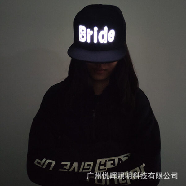 Wholesale  casual letter luminous baseball cap stage performance electric syllable hip hop trendy men and women cap