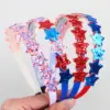Wholesale Sequin Star Headband Onion Pink Heart-Shaped Headband Independence Day Party Hair Accessory For Women Simple