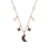 Wholesale Copper Evil Eye Necklace with Ethereal Tassels and a Dancing Swan Heart Collar Chain