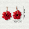 Wholesaleelegant fashion gentle romantic creative red rose earrings ladies gift earrings