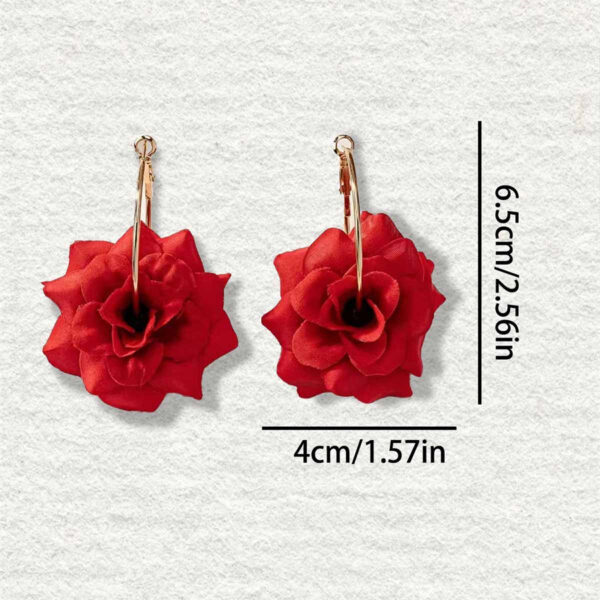 Wholesaleelegant fashion gentle romantic creative red rose earrings ladies gift earrings