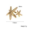 oly-41bcad32b96dcd1ce973dc9d9a906aa2 Wholesale PVD Coated Real Gold Plated 18K Gold Animal Starfish 304 Stainless Steel Vacation Beach IG Style Waterproof Non Tarnish Open Rings