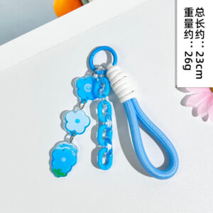 Blue short braided rope (blue eight-section chain + blue acrylic string)