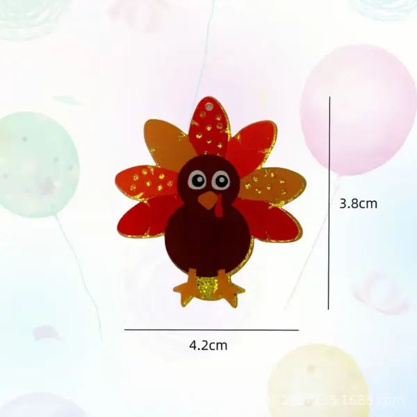 oly-41c61f53573e6efa521bc6d90f6f4fb3 Wholesale Thanksgiving Acrylic Turkey Pendant Earrings Necklace Keychain Single-Sided Glitter Powder Creative DIY Accessories