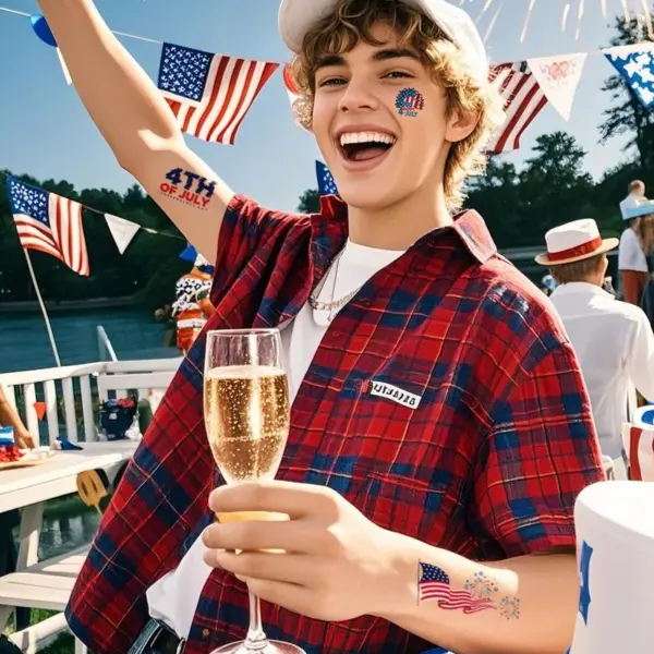 oly-41d4987e9e8874ef0f42f24a445e2491 Wholesale American Independence Day Tattoo Sticker Flag Party Face Makeup Decoration Tattoo Sticker Patriotic Celebration Supplies