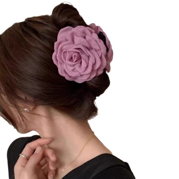oly-41def87bfea3b4c4ddd384938a125378 Wholesale Caro Same Style Flower Grab Clip Rose Flower Hairpin Women's Hair Grab Back Head Shark Clip Hairpin Headwear Summer