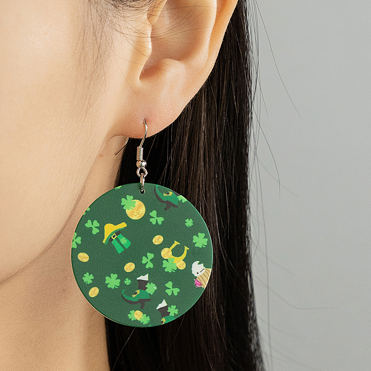 Wholesale St. Parkrit Festival Earrings Europe and America Cross-border Ireland Popular Creative Personality Lucky Grass Pineapple House Earrings