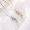 Wholesale Geometric Jewelry Set With KC Golden Plated Finish And Zircon Inlay, Waterproof Non Tarnish Craft, Featuring Cable Chain For Unisex
