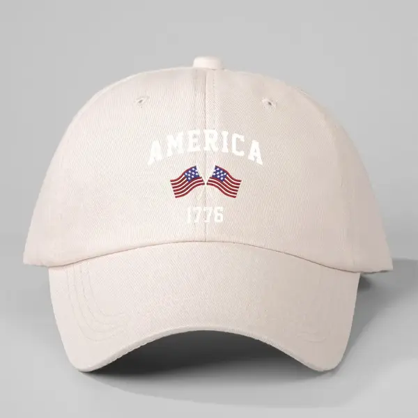 Wholesale Adjustable Baseball Cap American 1776 Flag Retro Women's Casual Spring Summer Duckbill Cap Fashion Print Adult Hat