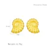 Wholesale Real Gold Plated Conch 304 Stainless Steel Casual Retro Waterproof Non Tarnish Ear Studs