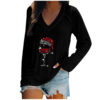 oly-421d41d88693ea07b2a5e71e1c80ece3 Wholesale Valentine's Day Long Sleeve Women's Long Sleeve Valentine's Day Women's Cup Printing Wholesale Long Sleeve V-neck T-shirt
