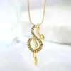 Wholesale Vacuum Plating Real Gold Plated Snake 304 Stainless Steel Elegant Simple Style Waterproof Non Tarnish Pendant Necklace