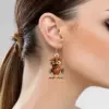 Wholesale Creative Design Rooster 2D Acrylic Earrings Vintage Fashion Unique Chicken Earings Unisex Animal Zodiac Pattern Iron Post