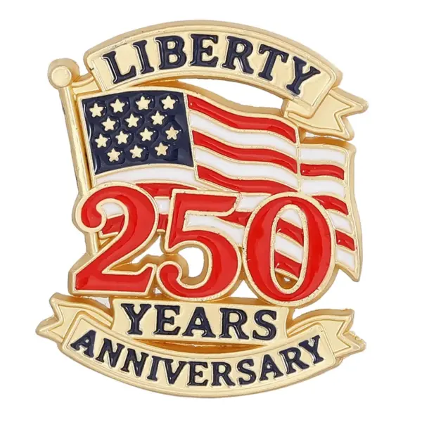 Wholesale Creative Style Independent 250 Anniversary Emblem Brooch Pin Fashionable Clothing Accessory Chest Pin