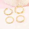 Wholesale Geometric Open Rings For Women In Copper With 14K Real Gold Plating And Zircon Inlay, Perfect Birthday Gift