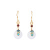 Wholesale  national style niche design Xiangyun peace buckle imitation Hetian jade temperament retro earrings girlfriend gift