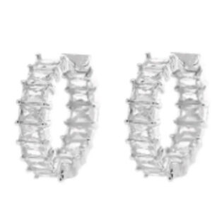 Diamond and white diamond earrings