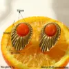 oly-425ce12f1fe226da24c6e30b456dd7f3 Wholesale 18K Gold Plated 304 Stainless Steel Vacuum Electroplating (In Furnace) Natural Stone Geometric Handmade Butterfly Ear Caps Earrings For Women Independence Day