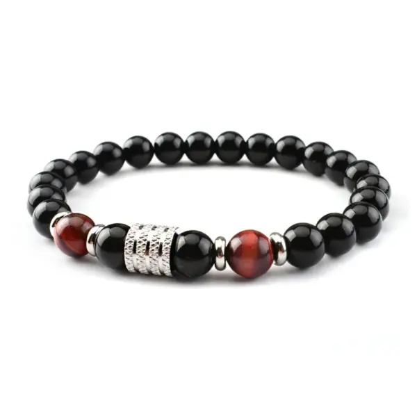 Wholesale Simple Style Classic Style Round Stainless Steel Natural Stone Glass Chakra Bracelet