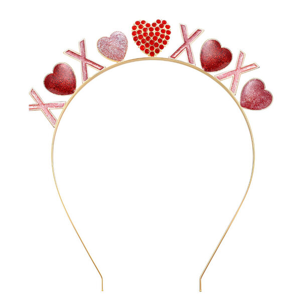 Wholesale  Valentine's Day love headband headdress pink alloy headband girl party gift