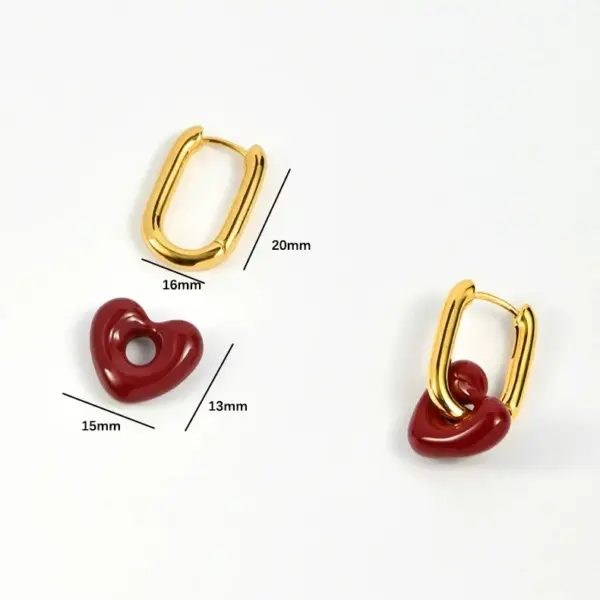 Wholesale 1 Pair Retro Simple Style Heart Shape Plating 304 Stainless Steel Drop Earrings