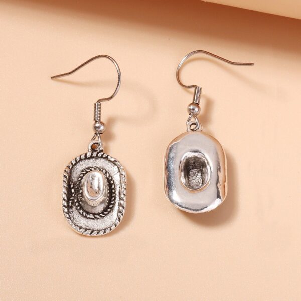 Wholesale Western Cowboy Hat Boots Earrings Retro Ethnic Asymmetric Ear Hook Earrings Electroplating Process