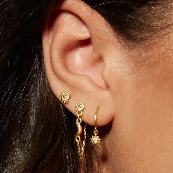 Wholesale 304 Stainless Steel Geometric PVD Coated 18K Real Gold Plated Real Gold Plated Basic Simple Style Commute Waterproof Non Tarnish Ear Studs
