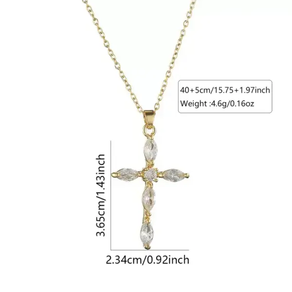 Wholesale Fashionable INS Style Simple Geometric Cross Pendant Necklace Suitable For Women's Daily Wear, Parties, Shopping, Or Dinners