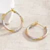 Wholesale Three-dimensional Geometric Earrings For Women In Copper With KC Golden Plated Water Plating And 0.03µm Thickness
