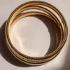 Wholesale Basic Simple Style Solid Color 304 Stainless Steel 18K Gold Plated Bangle In Bulk