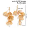 Wholesale 1 Pair Elegant Lady Streetwear Flower Ginkgo Leaf Plating Inlay Alloy Imitation Pearl Drop Earrings Ear Studs