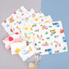 Wholesale Cotton Square Towel Six-Layer Spit Towel High Density Children's Cotton Small Towel Pleated Printed Handkerchief Gauze Wipe Towel