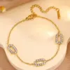 Wholesale 1pcs - Exquisite Oval Inlaid Bracelet!Simple And Eye-catching Design, Exquisite And Unique Details, Light Luxury And Fashionable Style, Showcasing Individual Elegance And Taste - Paired With Stainless Steel Material