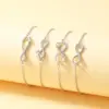 Wholesale 1pc Simple Fashion Bowknot Heart Anchor ECG Infinity Symbol Pendant Bracelet, Suitable For Daily Wear On Dates