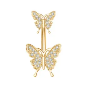 Hot Sale in Double Butterfly Style-Gold/1.3*1.1cm