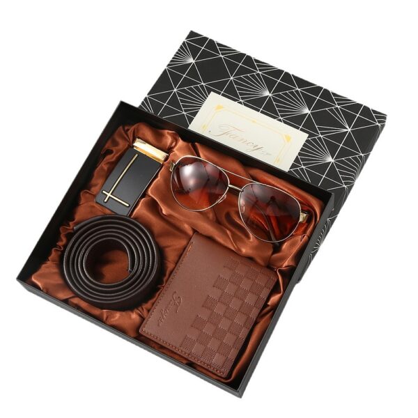 Wholesale  Advanced Gift Box Gift Men's Belt Summer Sunglasses Fashion Wallet Practical Father's Day suit