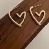 Wholesale 304 Stainless Steel Heart Shape Long-Lasting Plated Golden Plated Wedding Sexy Pastoral Earrings