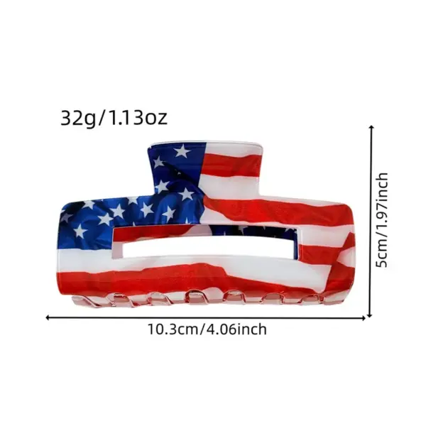 Wholesale American Flag Hair Claws For Women, Acrylic Hairpin Accessories Perfect For Independence Day