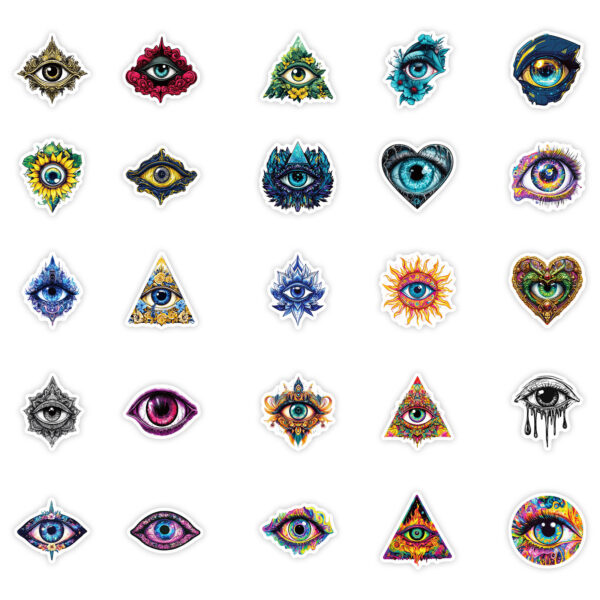 oly-432f4915325510894b9d3be4f76d713e Wholesale 50 personalized pupil eyes graffiti waterproof stickers diy mobile phone case skateboard notebook decorative stickers