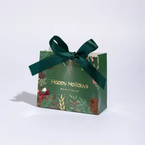 Printing 100-2 Green (Happy Holidays) + Green Ribbon / Small Size