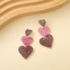Wholesale   States best selling color matching Valentine's Day acrylic love earrings niche personality High sense earrings women