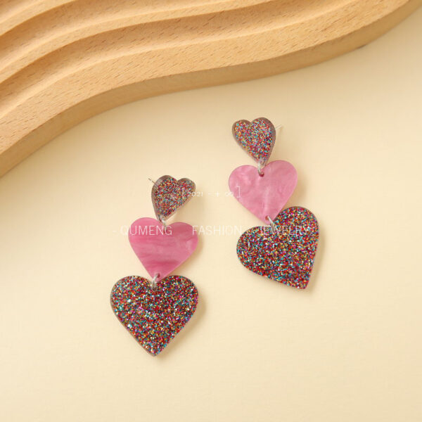 Wholesale   States best selling color matching Valentine's Day acrylic love earrings niche personality High sense earrings women