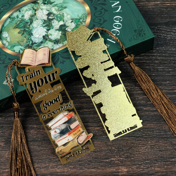 oly-4341d083ac5794e437221b6c97732558 Wholesale Advanced Texture Metal Positive Energy Inspirational English Bookmark Student Exquisite Birthday Gift Bookmark Cross Border