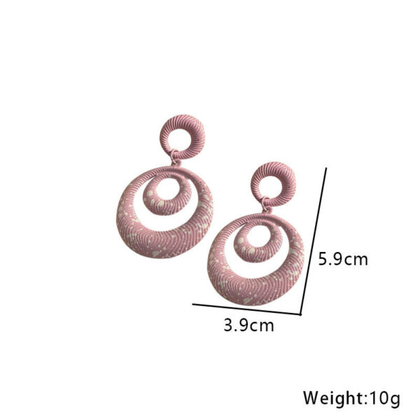Wholesale Color Geometric Circle Earrings Women Alloy Spray Paint Exaggerated Earrings Fashion Creative Spot Earrings