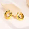 oly-4342c7448caa28c8d305465d1b3530b2 Wholesale Geometric Earrings In 304 Stainless Steel With KC Golden Electroplated Waterproof Non Tarnish Finish, 0.03µm-0.05µm Thickness, Unisex