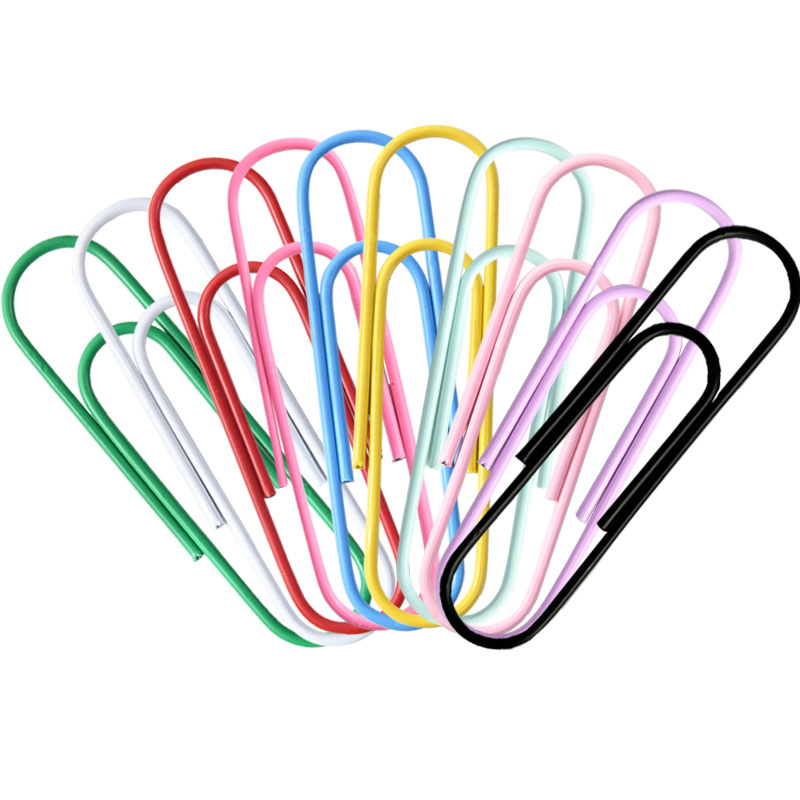 Wholesale Color paper clip 100mm large paper clip plastic-coated paper clip metal 10cm extra large paper clip