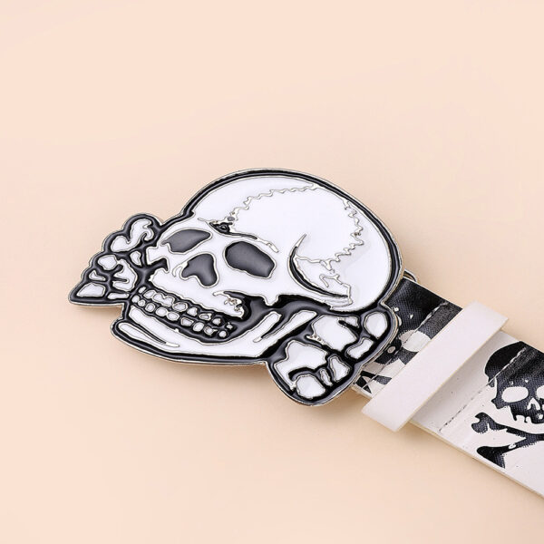 oly-4369c106291a266f16238ebcaa3b5517 Wholesale Manufacturer Belts, Fashionable Skull Retro Versatile Printed Ethnic Style Sexy Pu Belts and Waistband