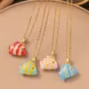 Wholesale Women’s Fish Pendant Necklace With Inlay Artificial Rhinestones, 18K Real Gold Plated Copper, Water Plating On Cable Chain