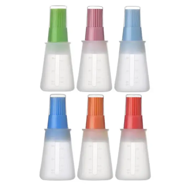 Wholesale Food Grade Silicone BBQ Brush With Lid Heat Resistant Baking Oil Bottle Save Oil For Barbecue And Cooking Vintage